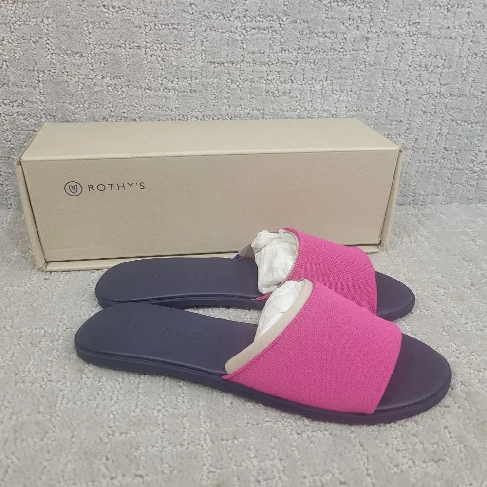 Rothy's The Slide Lotus Flat Sandals Women's Size US 7.5, 8.5, 9, 9.5,10